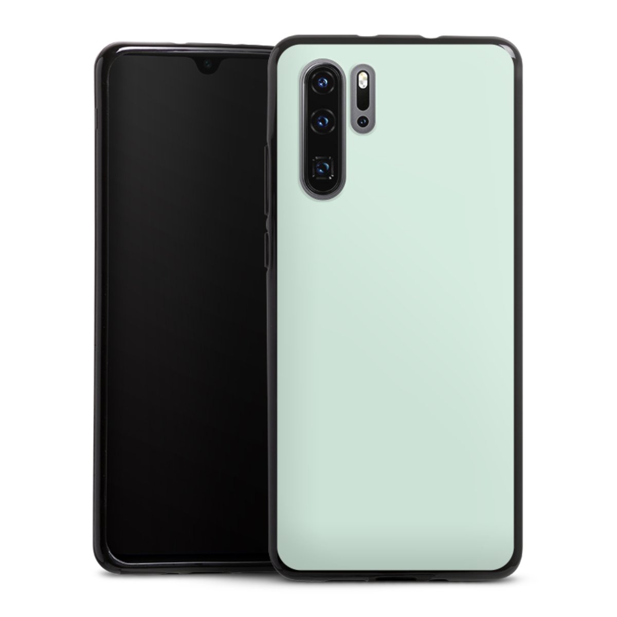 Huawei P30 Pro Handy Silikon Hülle Case schwarz Handyhülle Green Unicoloured Mint