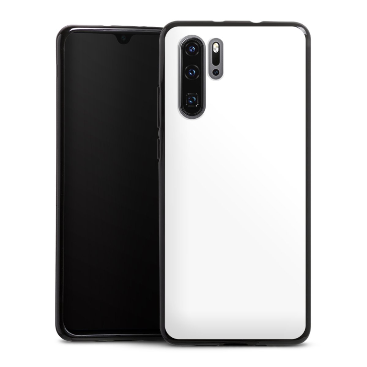 Huawei P30 Pro Handy Silikon Hülle Case schwarz Handyhülle Unicoloured Colour White