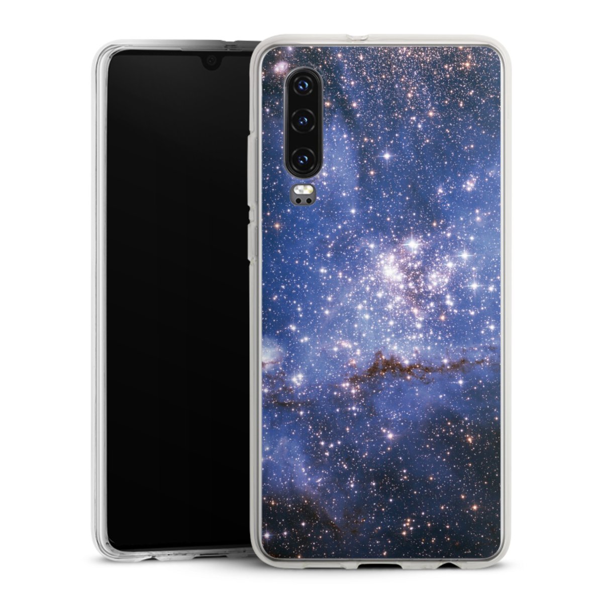 Huawei P30 Handy Silikon Hülle Case transparent Handyhülle Weltall Galaxy Weltraum Silikon Case