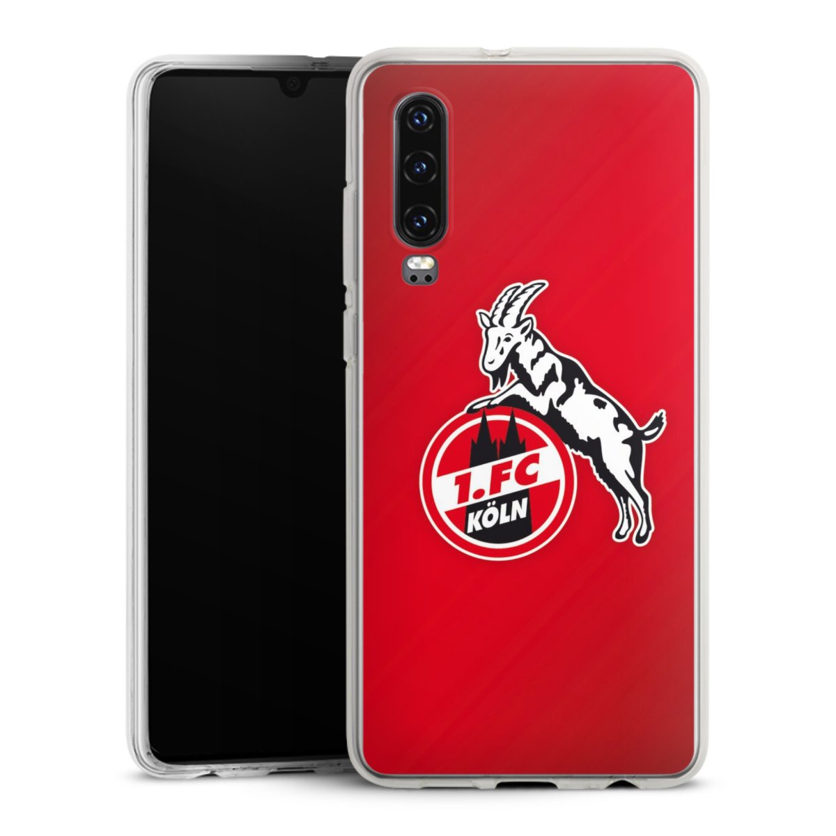 Huawei P30 Handy Silikon Hülle Case transparent Handyhülle Official Licensed Product Effzeh 1. Fc Köln Silikon Case