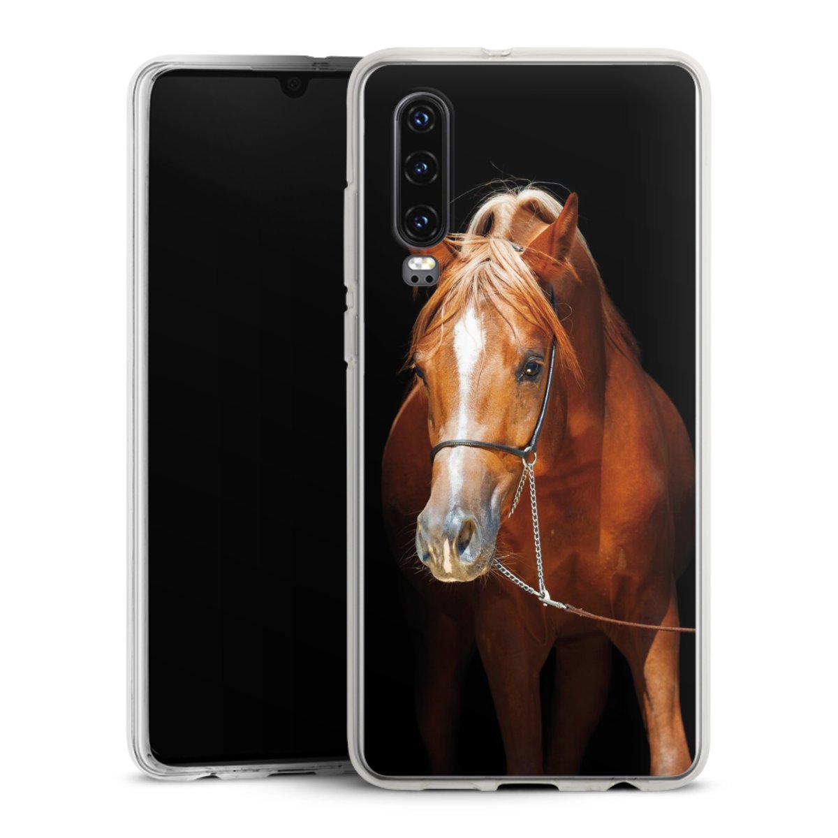 Huawei P30 Handy Silikon Hülle Case transparent Handyhülle Mare Horse Hobby Silikon Case