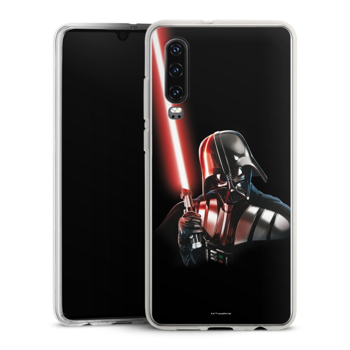 Huawei P30 Handy Silikon Hülle Case transparent Handyhülle Star Wars Merchandise Darth Vader Silikon Case