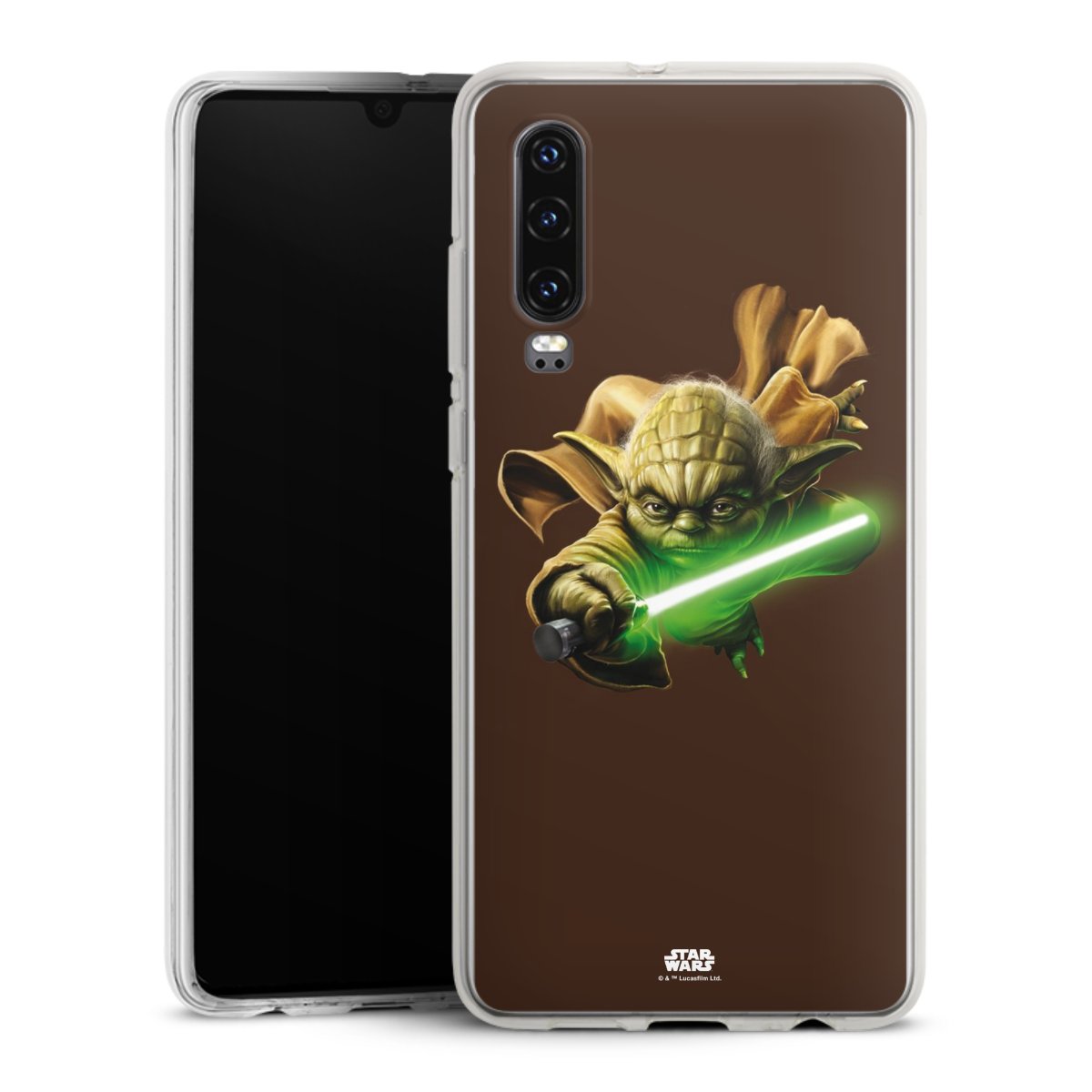 Huawei P30 Handy Silikon Hülle Case transparent Handyhülle Yoda Merchandise Star Wars Silikon Case