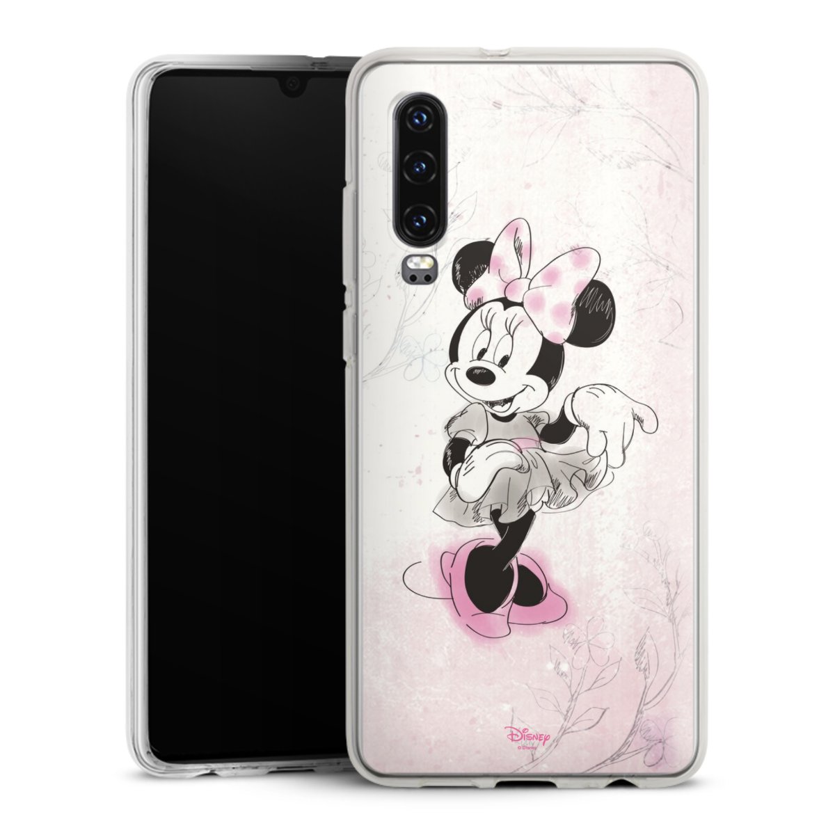 Huawei P30 Handy Silikon Hülle Case transparent Handyhülle Disney Minnie Mouse Vintage Silikon Case