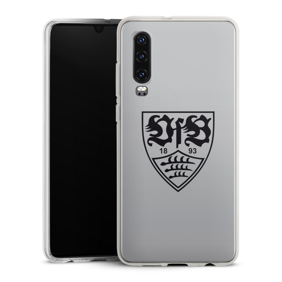 Huawei P30 Handy Silikon Hülle Case transparent Handyhülle Logo Vfb Stuttgart Official Licensed Product Silikon Case