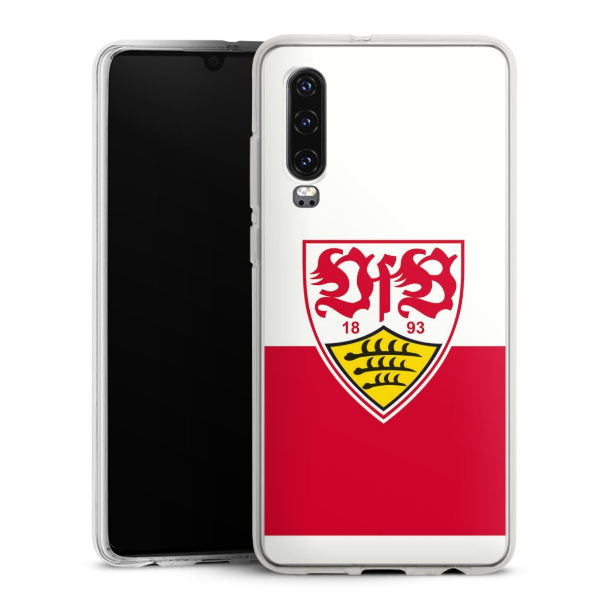 Huawei P30 Handy Silikon Hülle Case transparent Handyhülle Official Licensed Product Logo Vfb Stuttgart Silikon Case