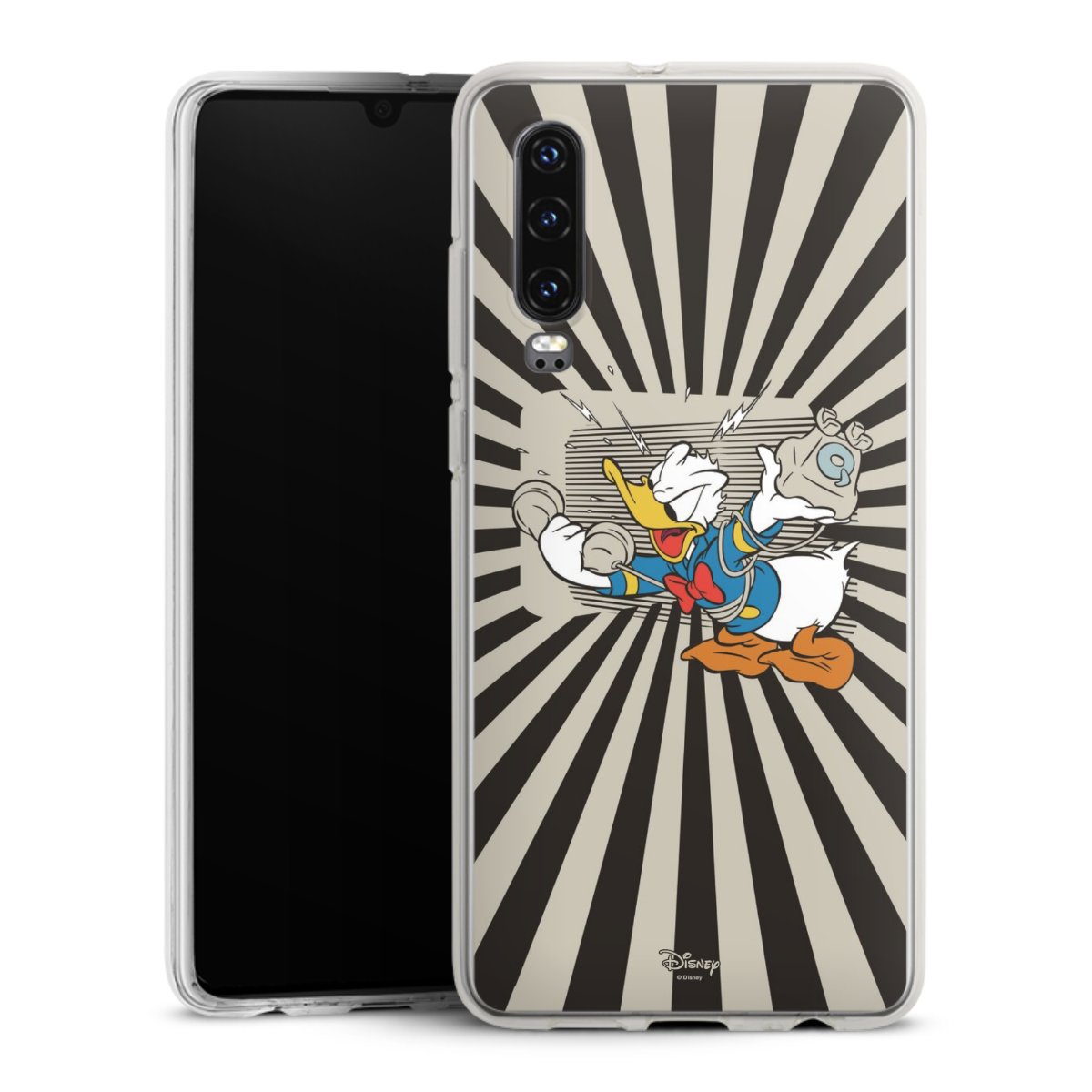 Huawei P30 Handy Silikon Hülle Case transparent Handyhülle Donald Duck Disney Official Licensed Product Silikon Case