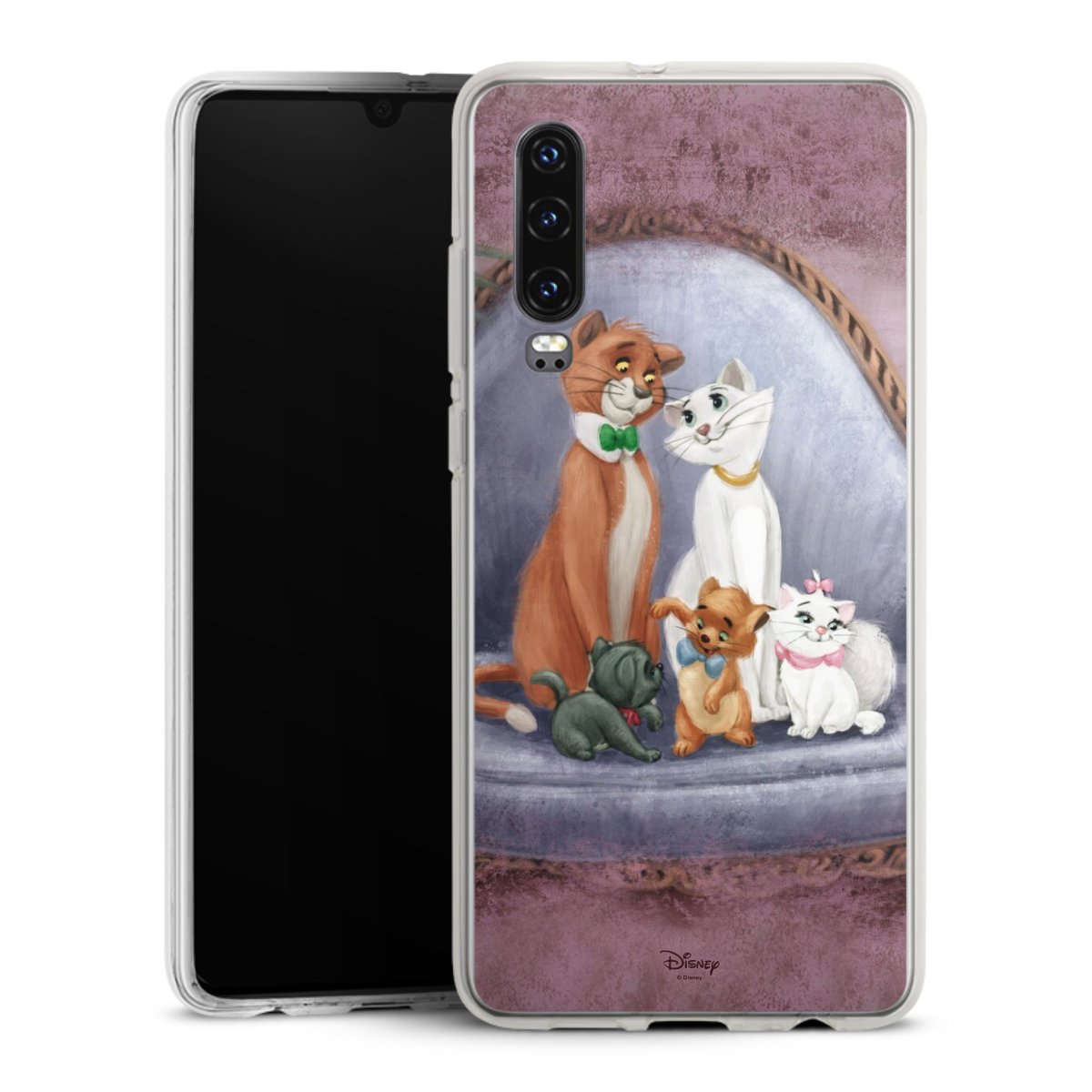 Huawei P30 Handy Silikon Hülle Case transparent Handyhülle Official Licensed Product Disney Aristocats Silikon Case