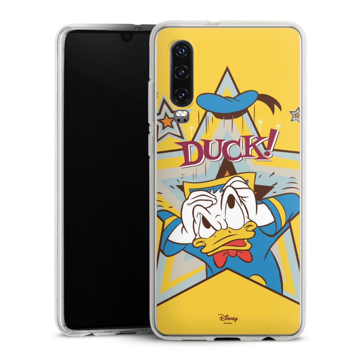 Huawei P30 Handy Silikon Hülle Case transparent Handyhülle Official Licensed Product Donald Duck Disney Silikon Case