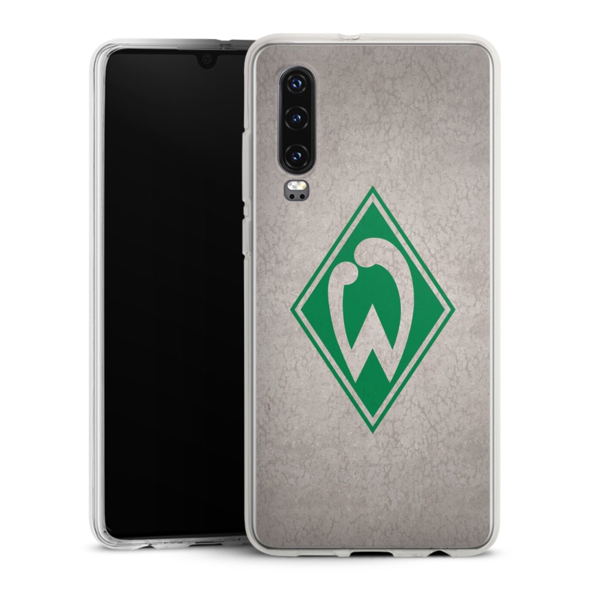 Huawei P30 Handy Silikon Hülle Case transparent Handyhülle Sv Werder Bremen Concrete Official Licensed Product Silikon Case