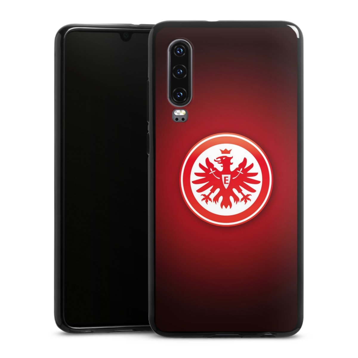 Huawei P30 Handy Silikon Hülle Case schwarz Handyhülle Eintracht Frankfurt Official Licensed Product Coat Of Arms