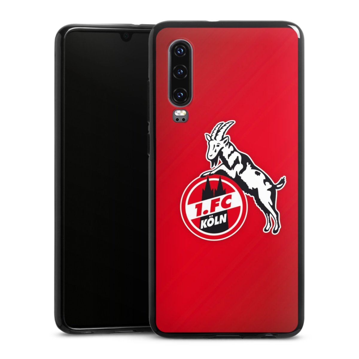 Huawei P30 Handy Silikon Hülle Case schwarz Handyhülle Official Licensed Product Effzeh 1. Fc Köln