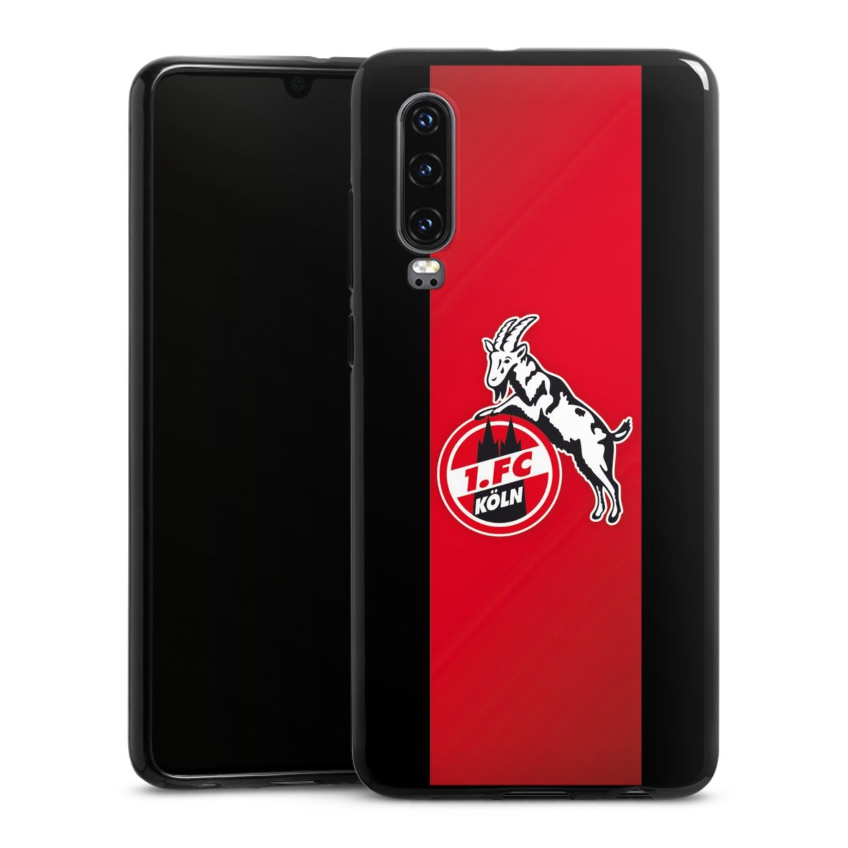 Huawei P30 Handy Silikon Hülle Case schwarz Handyhülle Official Licensed Product Billy Goat Hennes 1. Fc Köln