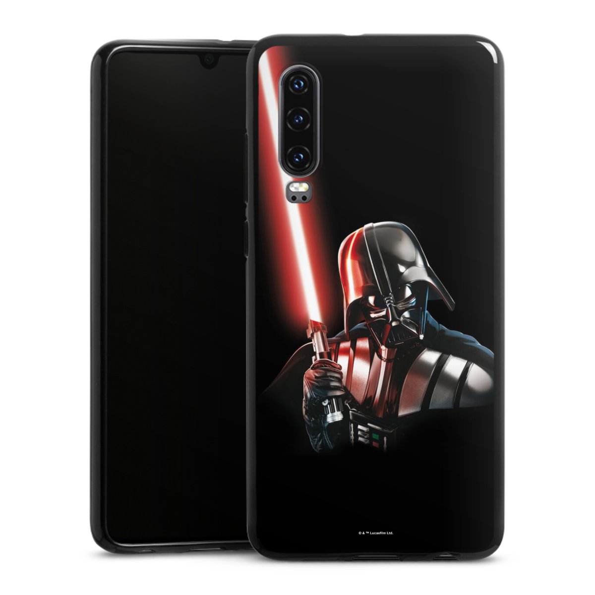 Huawei P30 Handy Silikon Hülle Case schwarz Handyhülle Star Wars Merchandise Darth Vader