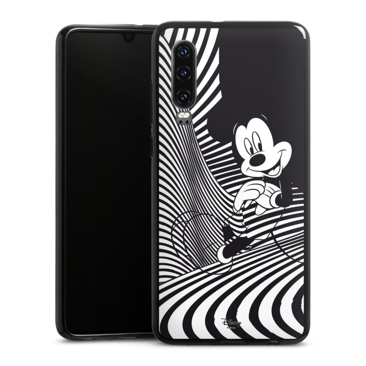 Huawei P30 Handy Silikon Hülle Case schwarz Handyhülle Disney Official Licensed Product Mickey Mouse