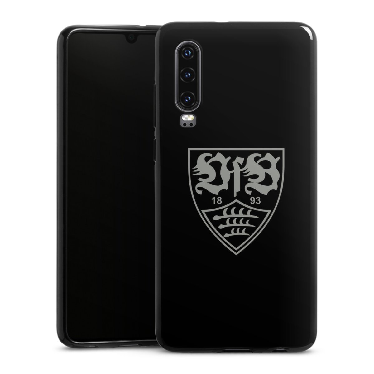 Huawei P30 Handy Silikon Hülle Case schwarz Handyhülle Official Licensed Product Vfb Stuttgart