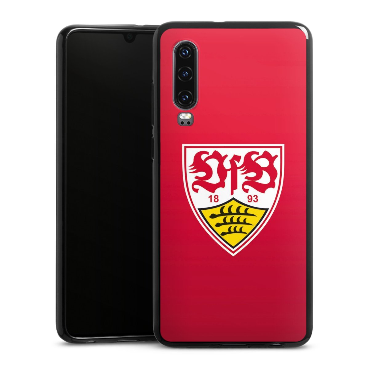 Huawei P30 Handy Silikon Hülle Case schwarz Handyhülle Official Licensed Product Vfb Stuttgart