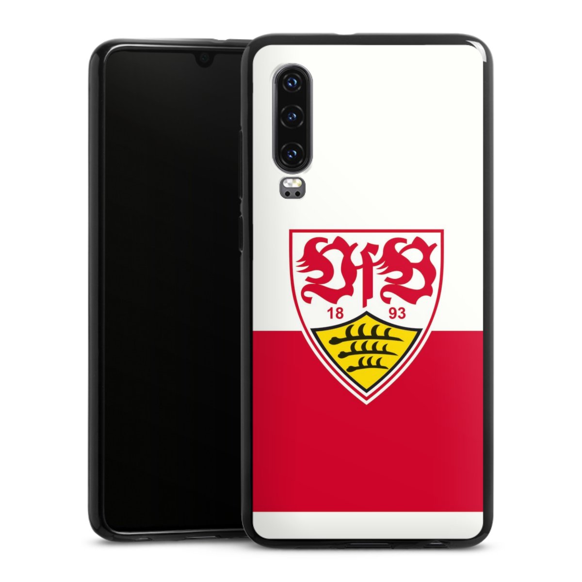 Huawei P30 Handy Silikon Hülle Case schwarz Handyhülle Official Licensed Product Logo Vfb Stuttgart