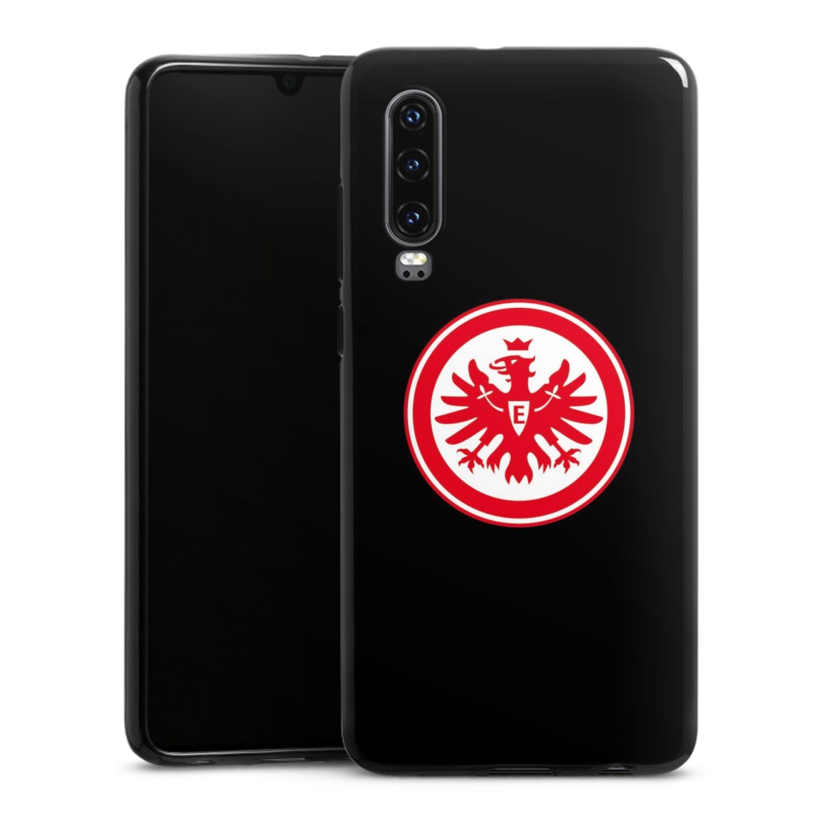 Huawei P30 Handy Silikon Hülle Case schwarz Handyhülle Eintracht Frankfurt Sge Eagle