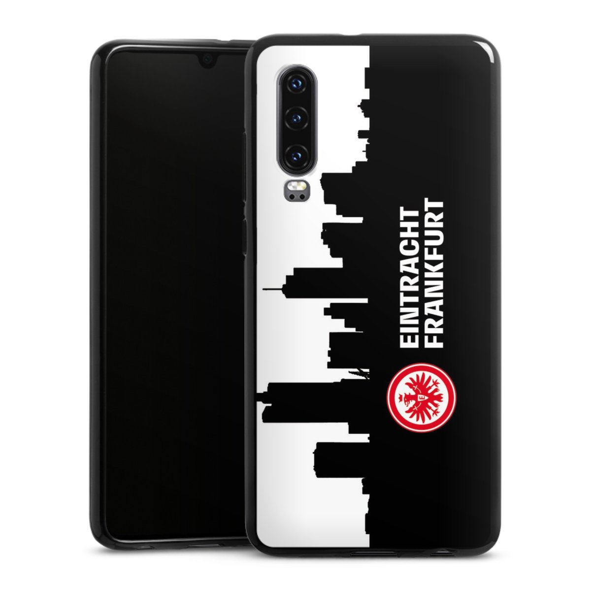 Huawei P30 Handy Silikon Hülle Case schwarz Handyhülle Sge Eintracht Frankfurt Official Licensed Product