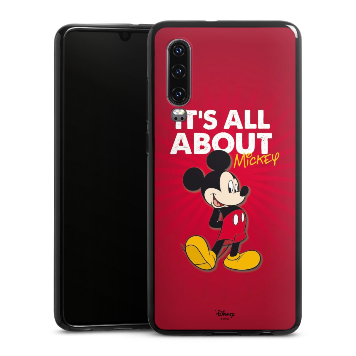 Huawei P30 Handy Silikon Hülle Case schwarz Handyhülle Mouse Disney Official Licensed Product