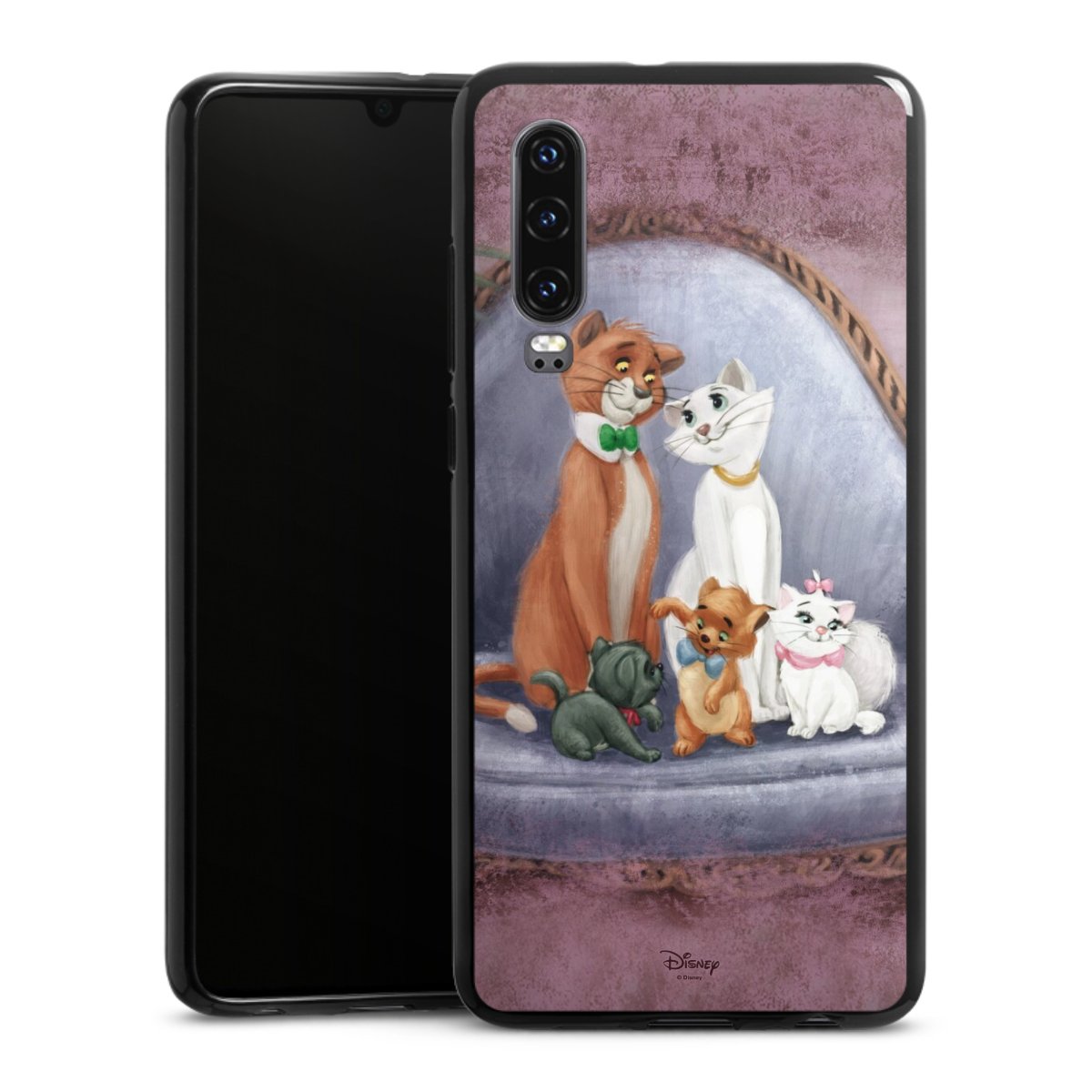 Huawei P30 Handy Silikon Hülle Case schwarz Handyhülle Official Licensed Product Disney Aristocats