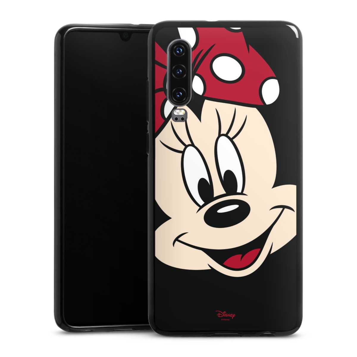 Huawei P30 Handy Silikon Hülle Case schwarz Handyhülle Minnie Mouse Official Licensed Product Disney