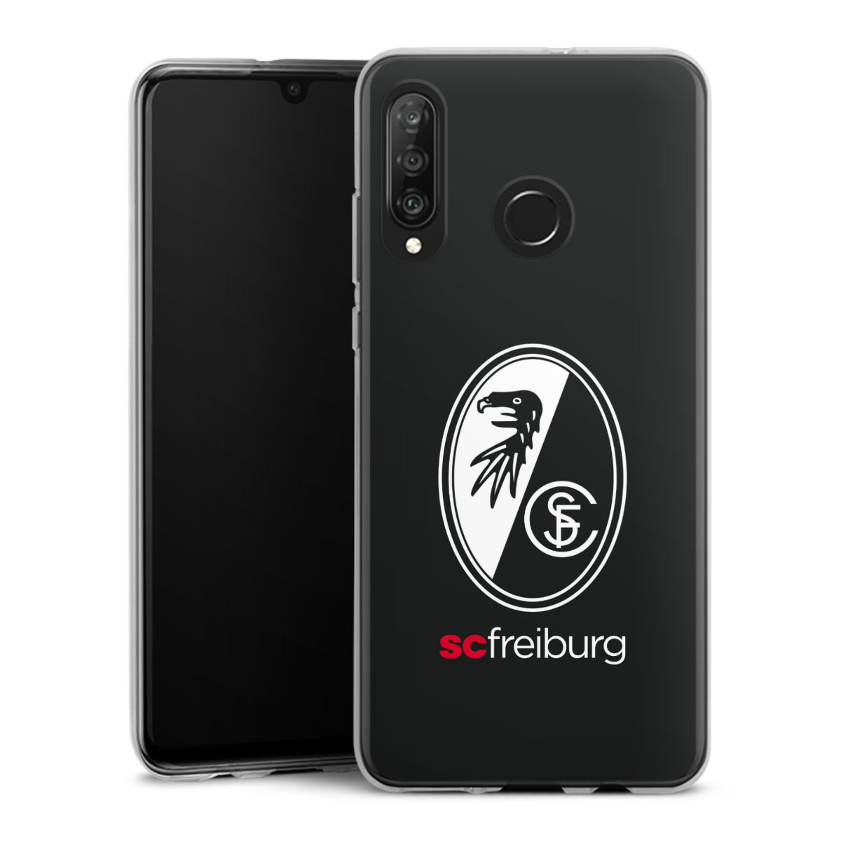 Huawei P30 Lite Handy Silikon Hülle Case transparent Handyhülle Official Licensed Product Sc Freiburg Coat Of Arms Silikon Case