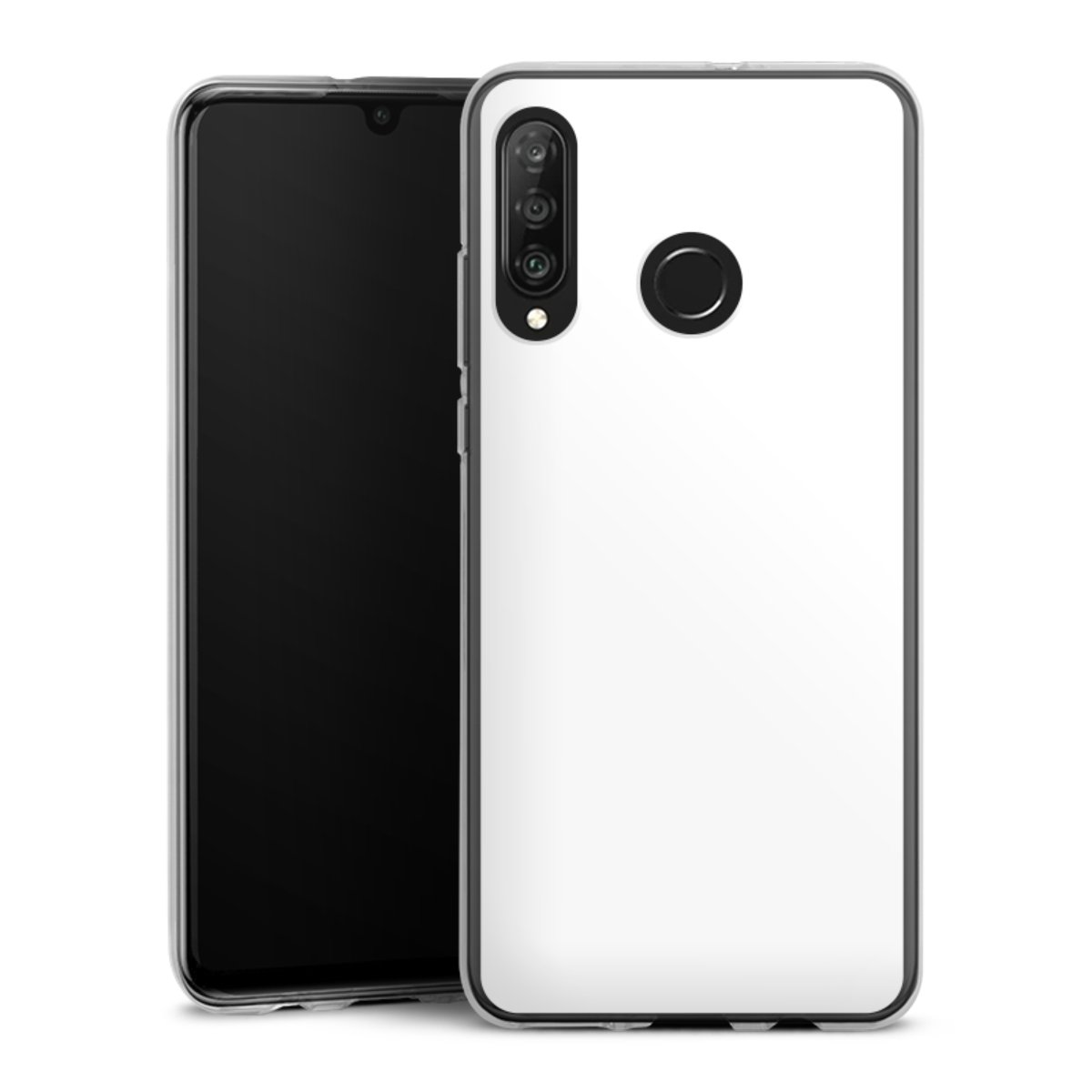 Huawei P30 Lite Handy Silikon Hülle Case transparent Handyhülle Unicoloured Colour White Silikon Case