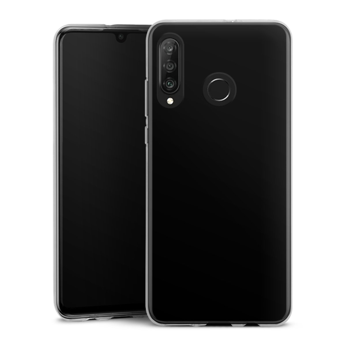 Huawei P30 Lite Handy Silikon Hülle Case transparent Handyhülle Black Colour Unicoloured Silikon Case