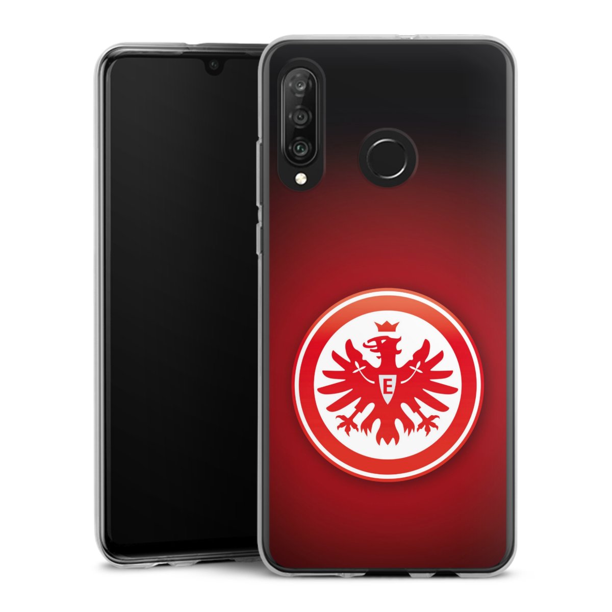 Huawei P30 Lite Handy Silikon Hülle Case transparent Handyhülle Eintracht Frankfurt Official Licensed Product Coat Of Arms Silikon Case