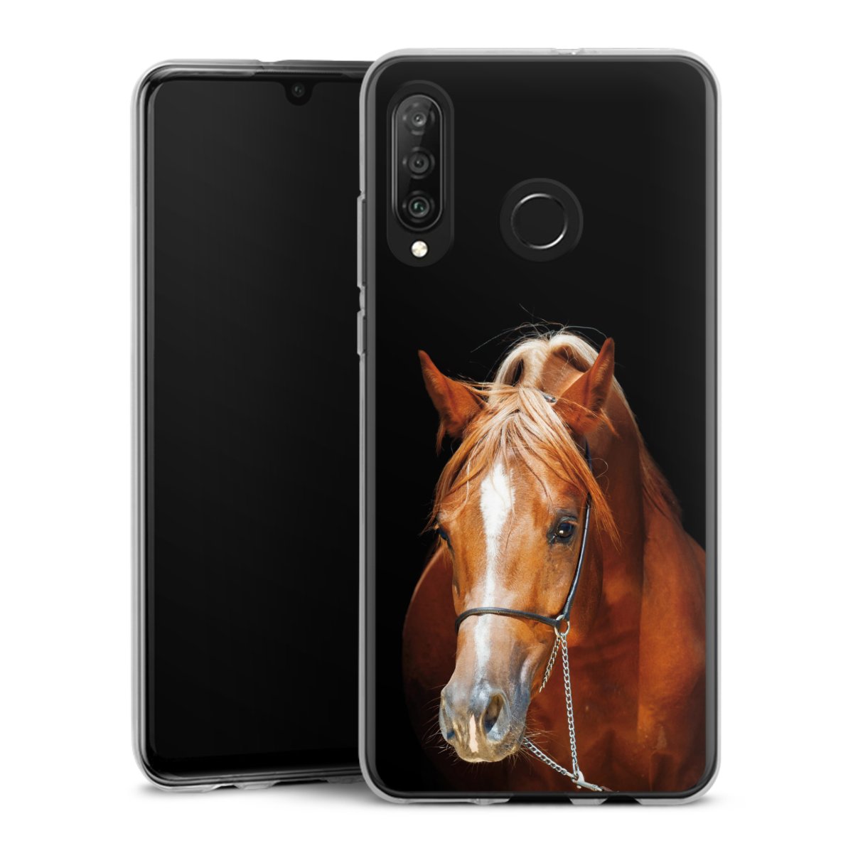 Huawei P30 Lite Handy Silikon Hülle Case transparent Handyhülle Mare Horse Hobby Silikon Case