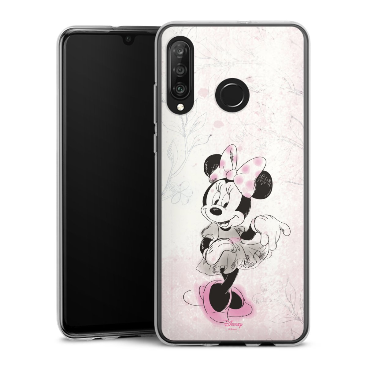 Huawei P30 Lite Handy Silikon Hülle Case transparent Handyhülle Disney Minnie Mouse Vintage Silikon Case