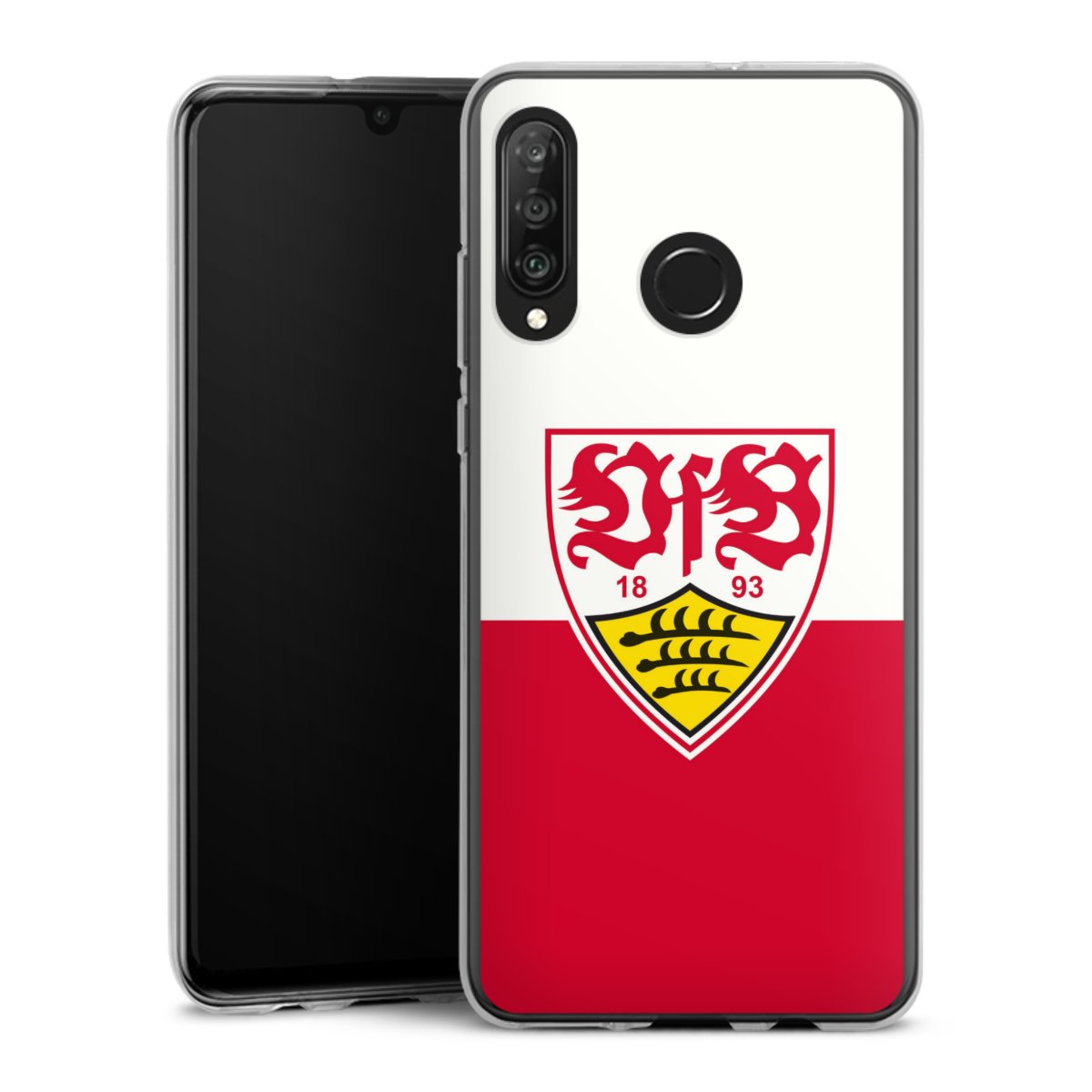 Huawei P30 Lite Handy Silikon Hülle Case transparent Handyhülle Official Licensed Product Logo Vfb Stuttgart Silikon Case