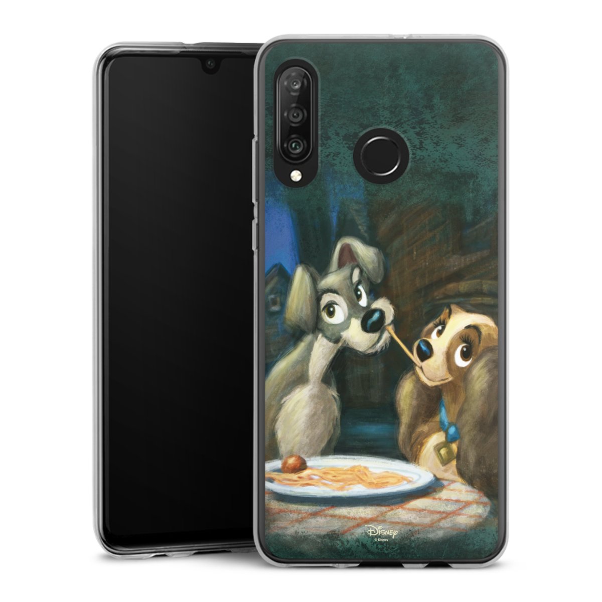 Huawei P30 Lite Handy Silikon Hülle Case transparent Handyhülle Lady And The Tramp Official Licensed Product Disney Silikon Case