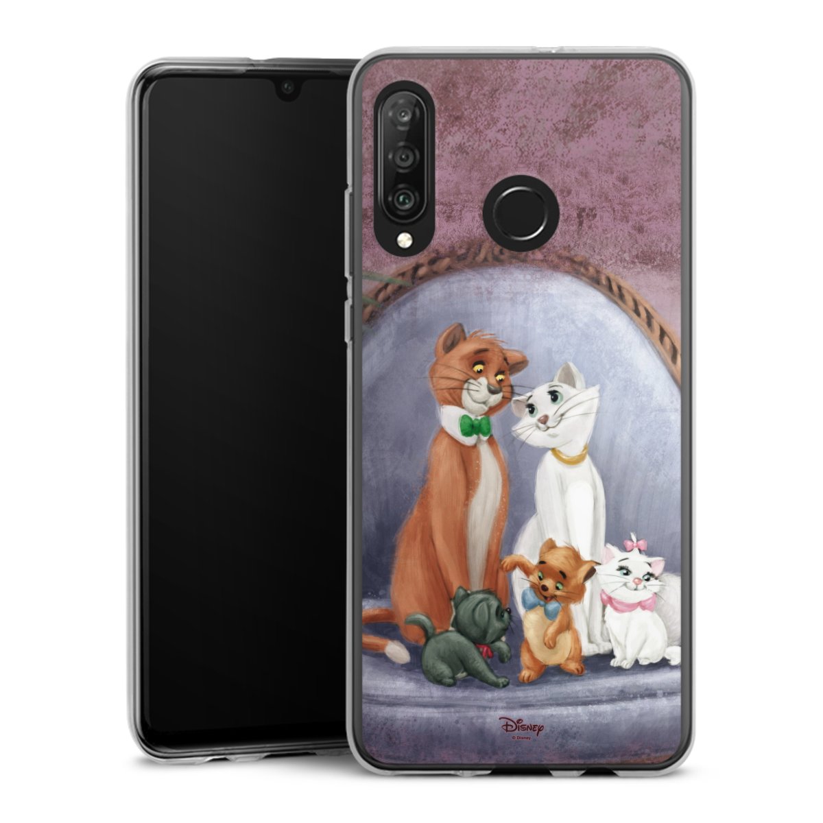 Huawei P30 Lite Handy Silikon Hülle Case transparent Handyhülle Official Licensed Product Disney Aristocats Silikon Case