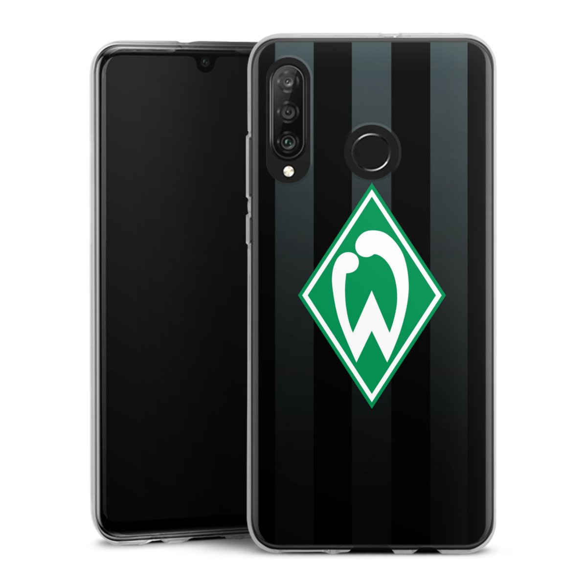 Huawei P30 Lite Handy Silikon Hülle Case transparent Handyhülle Stripes Sv Werder Bremen Official Licensed Product Silikon Case