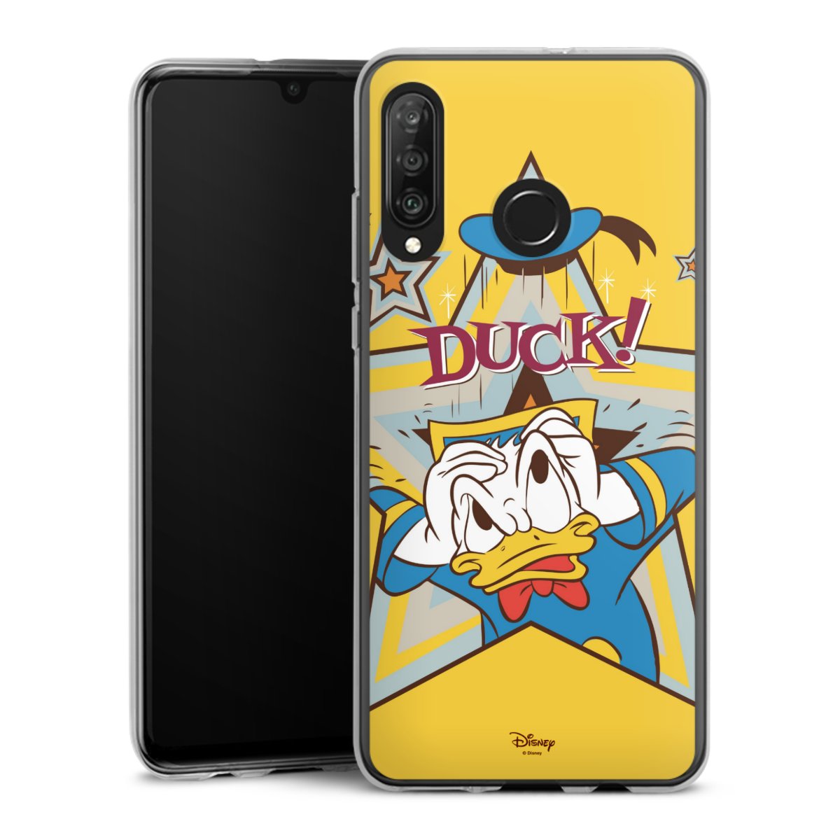 Huawei P30 Lite Handy Silikon Hülle Case transparent Handyhülle Official Licensed Product Donald Duck Disney Silikon Case