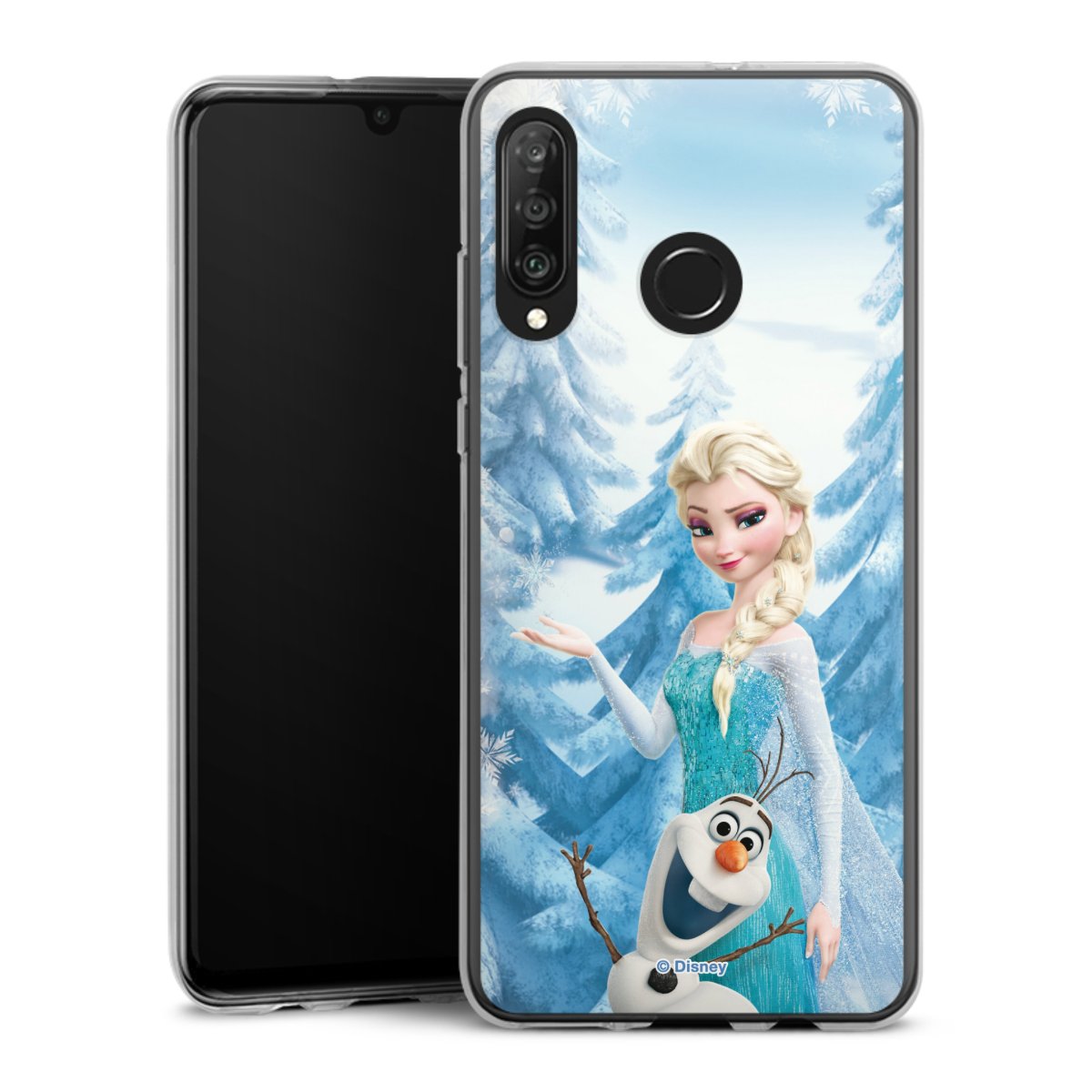 Huawei P30 Lite Handy Silikon Hülle Case transparent Handyhülle Official Licensed Product Frozen Elsa Disney Silikon Case