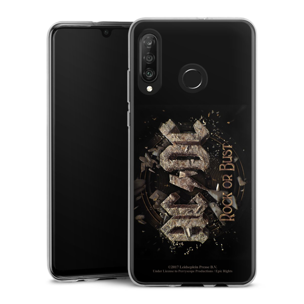 Huawei P30 Lite Handy Silikon Hülle Case transparent Handyhülle Acdc Official Licensed Product Rock Or Bust Silikon Case