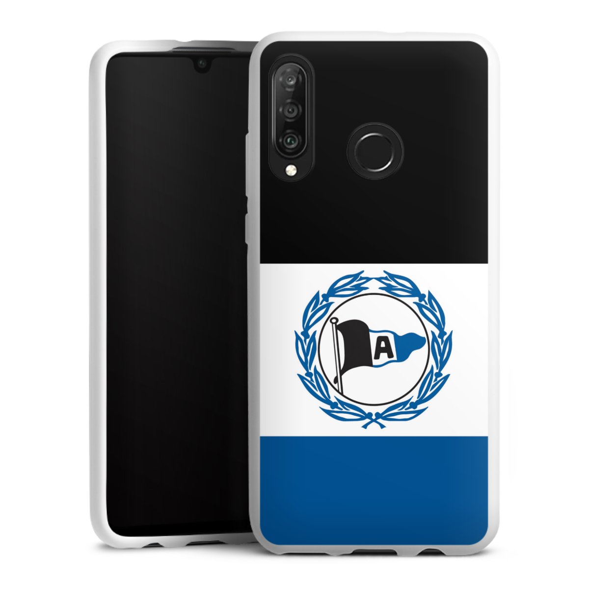 Huawei P30 Lite Handy Silikon Hülle Case weiß Handyhülle Arminen Official Licensed Product Arminia Bielefeld Silikon Case