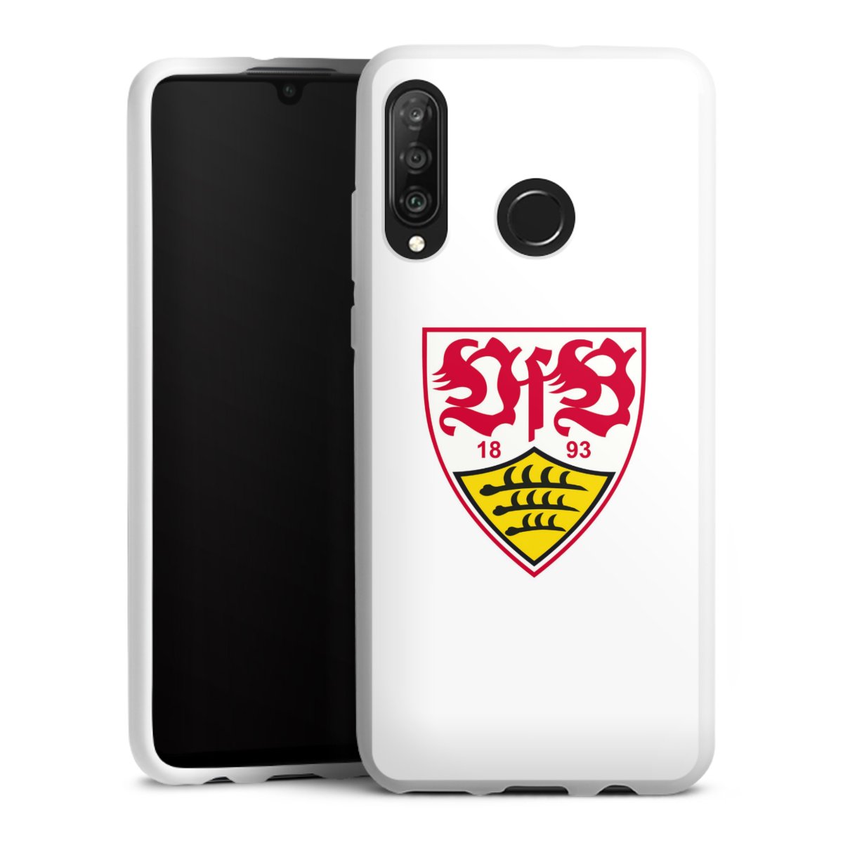 Huawei P30 Lite Handy Silikon Hülle Case weiß Handyhülle Logo Official Licensed Product Vfb Stuttgart Silikon Case