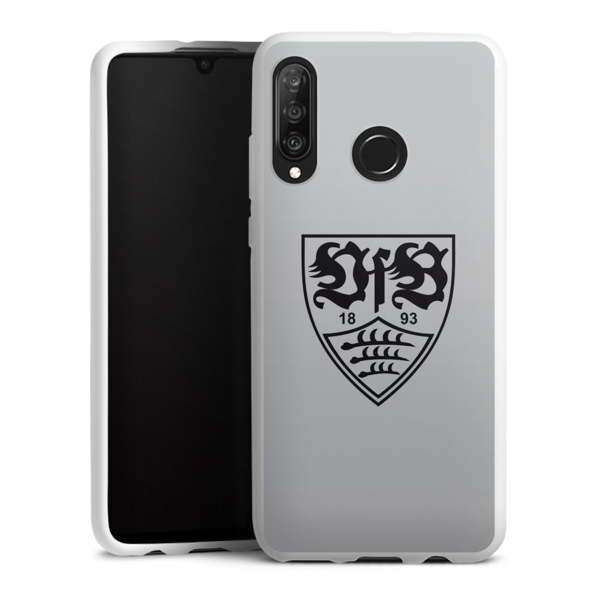 Huawei P30 Lite Handy Silikon Hülle Case weiß Handyhülle Logo Vfb Stuttgart Official Licensed Product Silikon Case