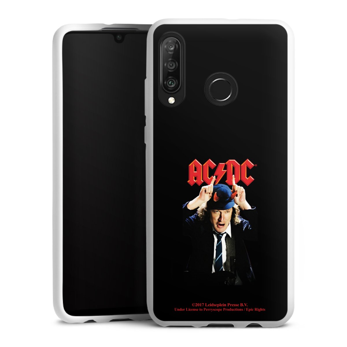 Huawei P30 Lite Handy Silikon Hülle Case weiß Handyhülle Merchandise Acdc Riverplate Silikon Case