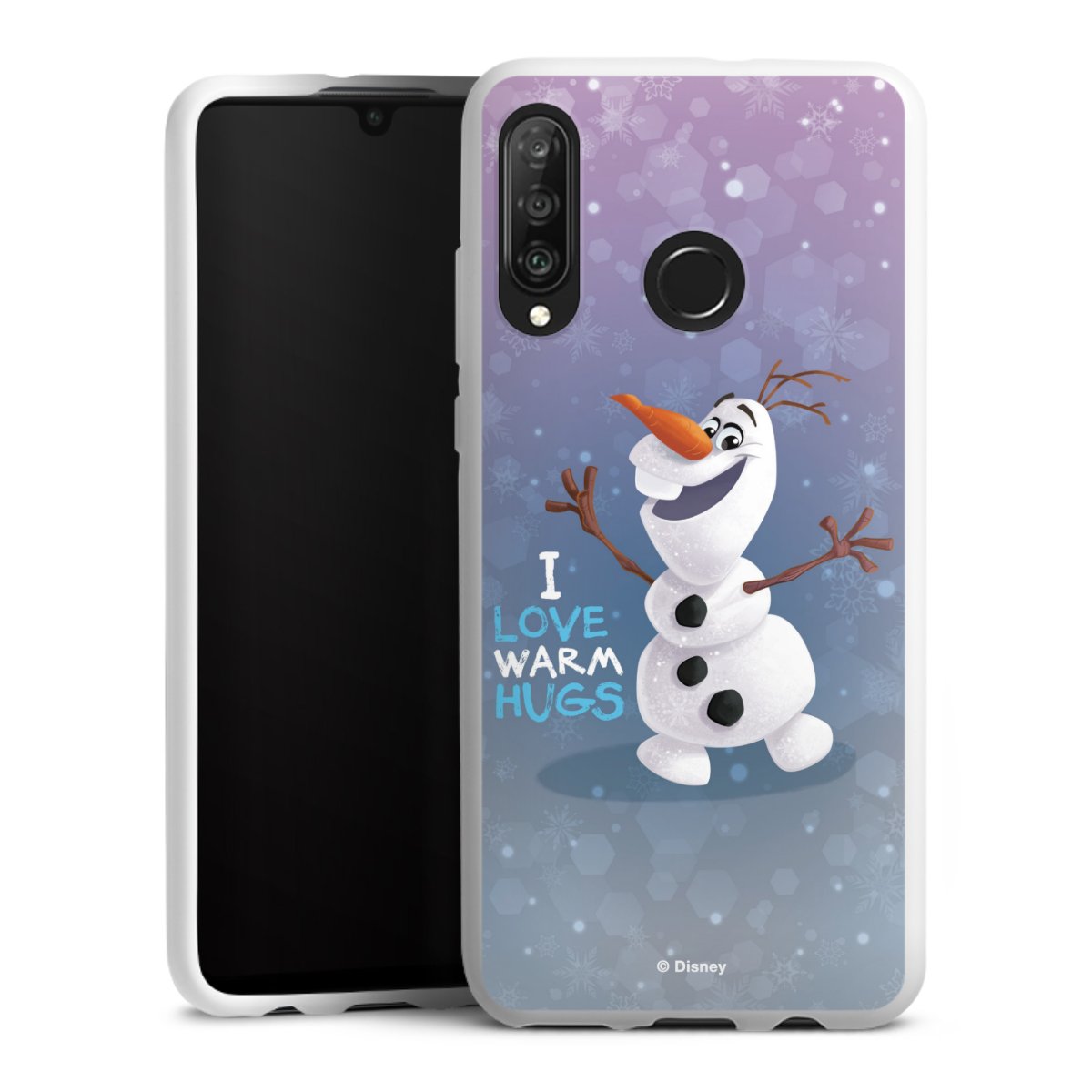 Huawei P30 Lite Handy Silikon Hülle Case weiß Handyhülle Frozen Frozen Olaf Official Licensed Product Silikon Case