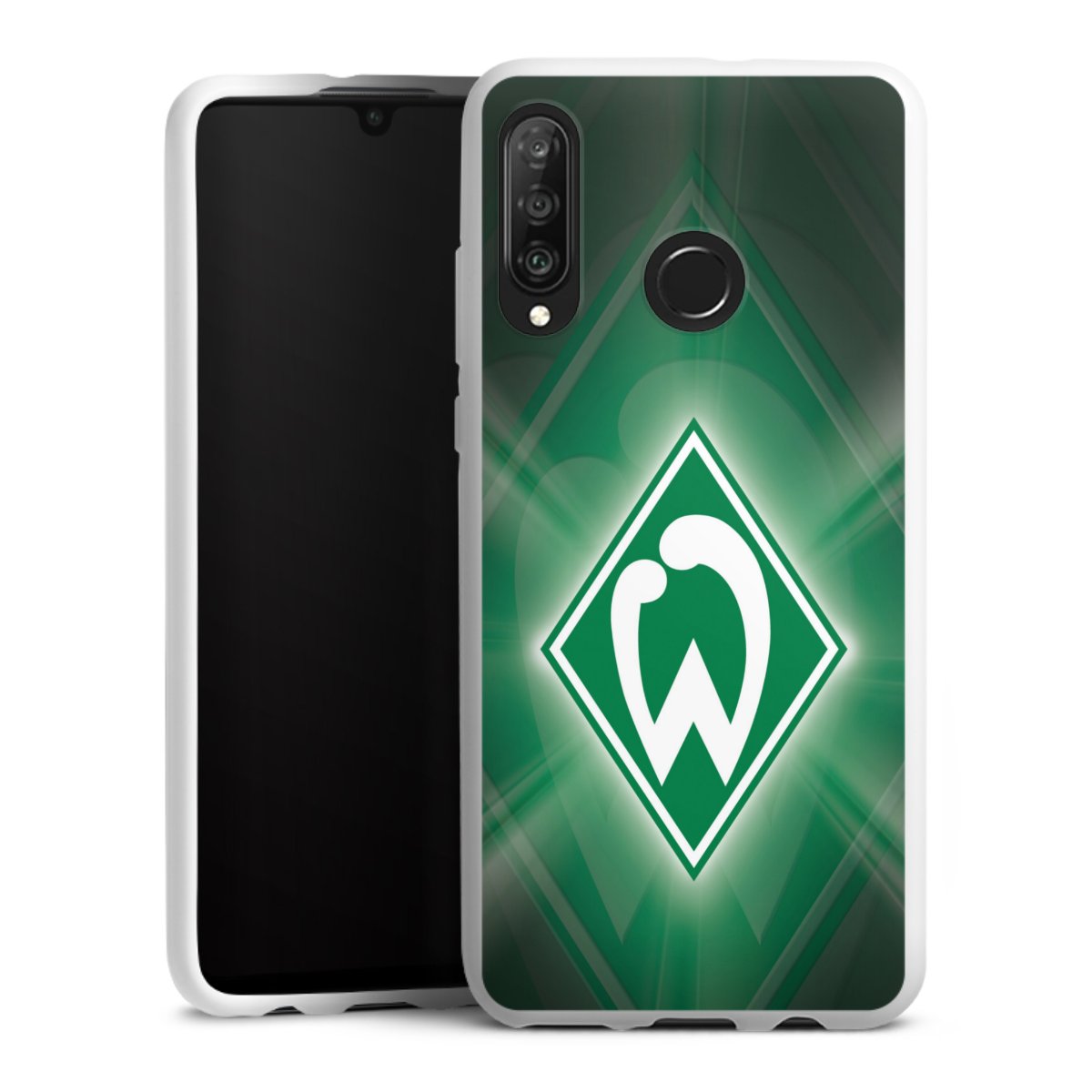 Huawei P30 Lite Handy Silikon Hülle Case weiß Handyhülle Sv Werder Bremen Official Licensed Product Coat Of Arms Silikon Case