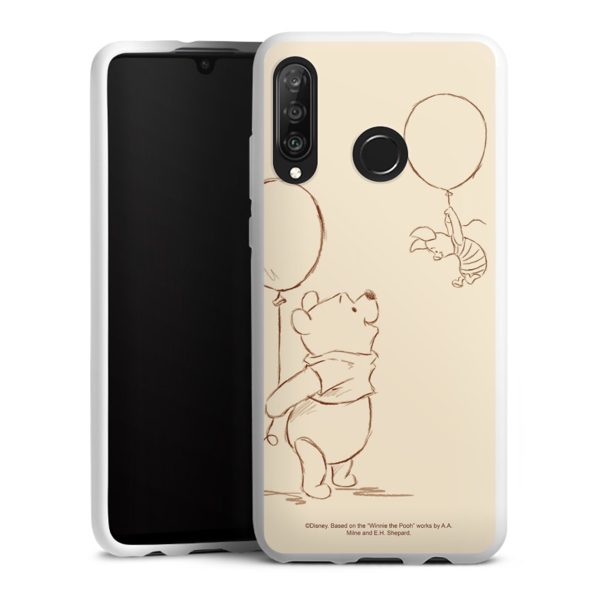 Huawei P30 Lite Handy Silikon Hülle Case weiß Handyhülle Official Licensed Product Winnie The Pooh Disney Silikon Case