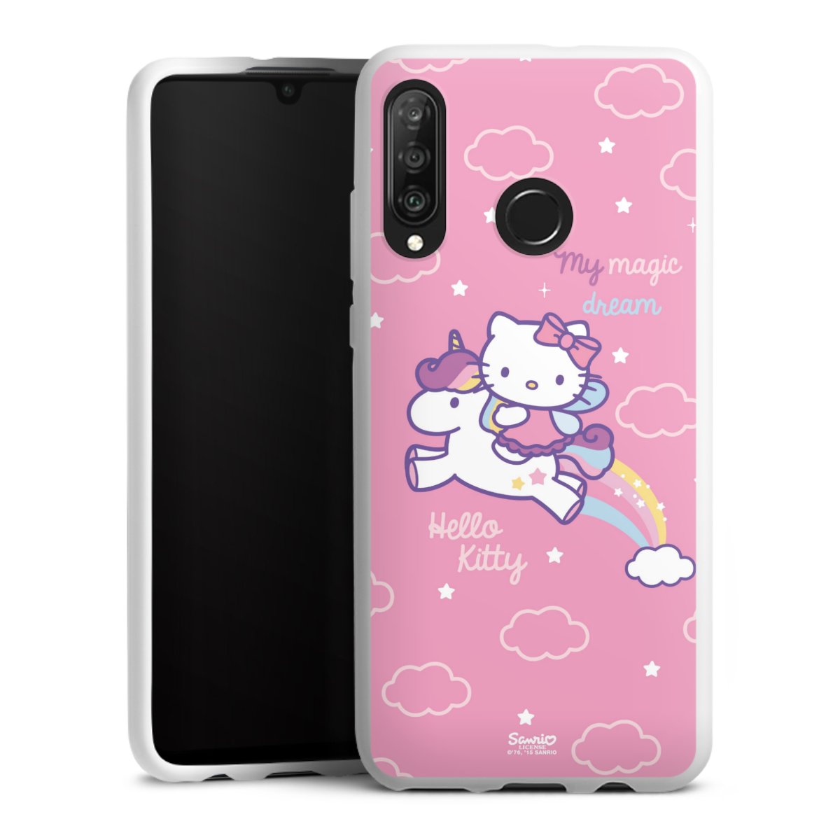 Huawei P30 Lite Handy Silikon Hülle Case weiß Handyhülle Einhorn Official Licensed Product Hello Kitty Silikon Case