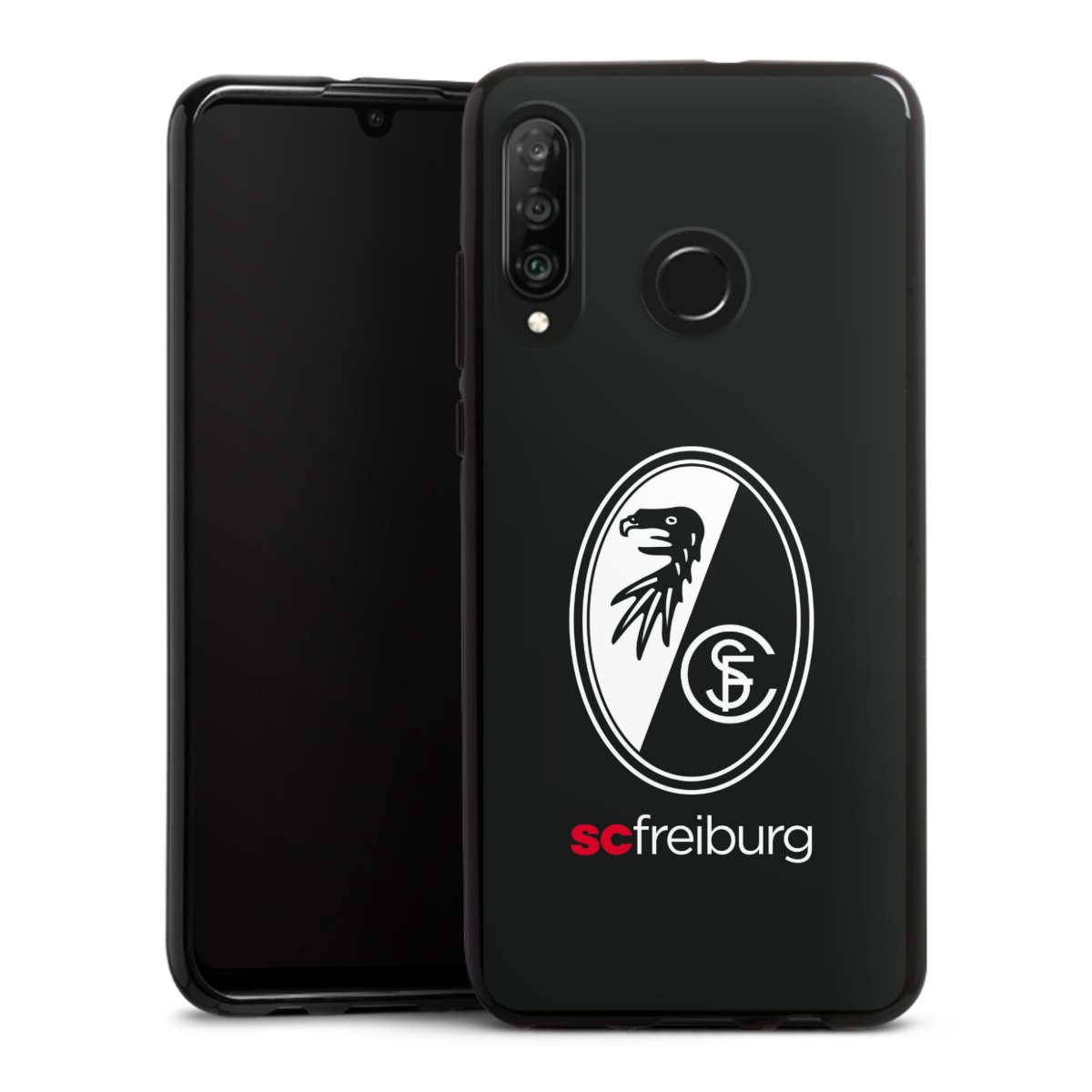 Huawei P30 Lite Handy Silikon Hülle Case schwarz Handyhülle Official Licensed Product Sc Freiburg Coat Of Arms