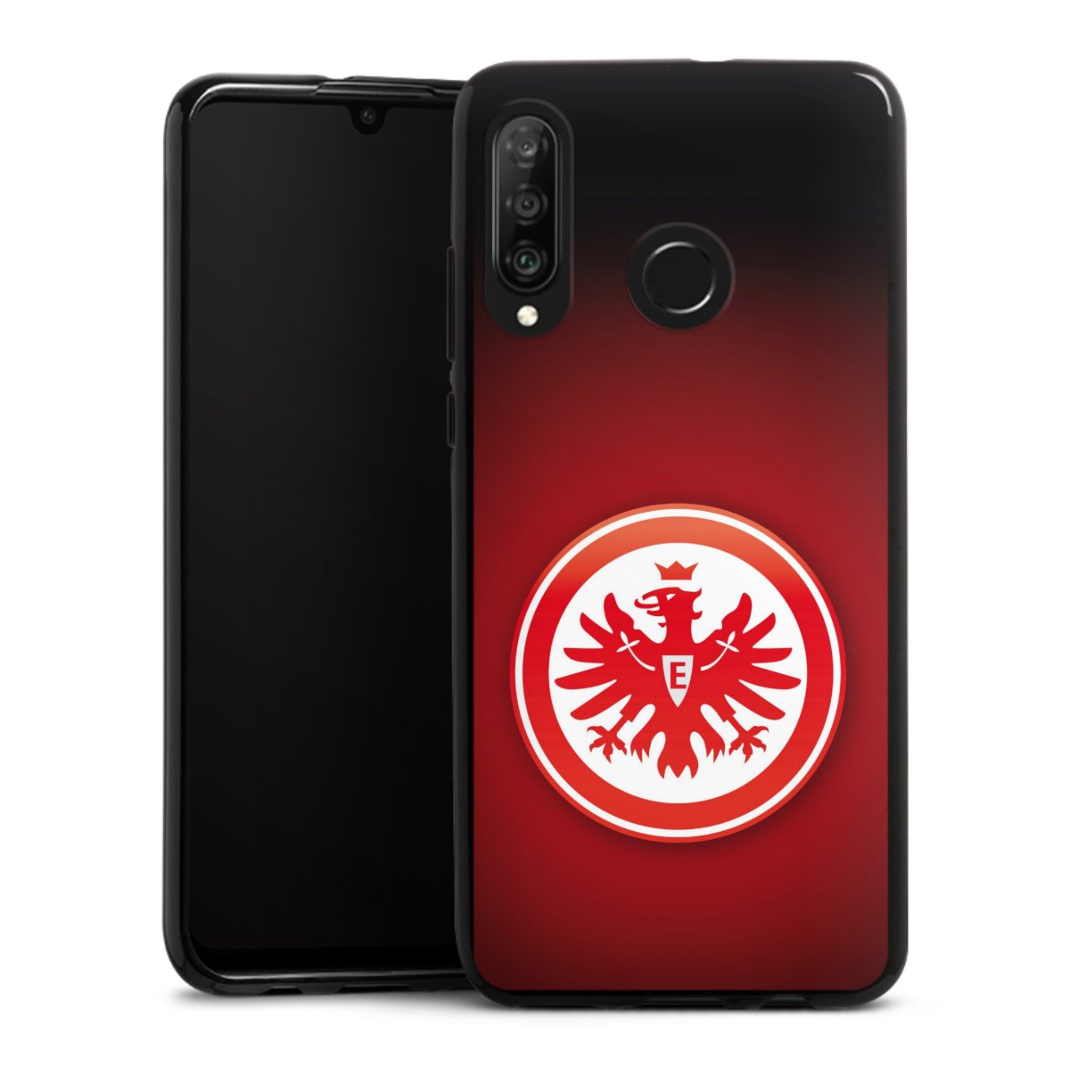 Huawei P30 Lite Handy Silikon Hülle Case schwarz Handyhülle Eintracht Frankfurt Official Licensed Product Coat Of Arms